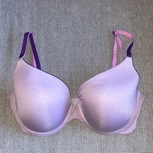 Victorias Secret Lilac/Dark Purple Straps Uplift Semi Demi T-shirt Bra Size 34DD
